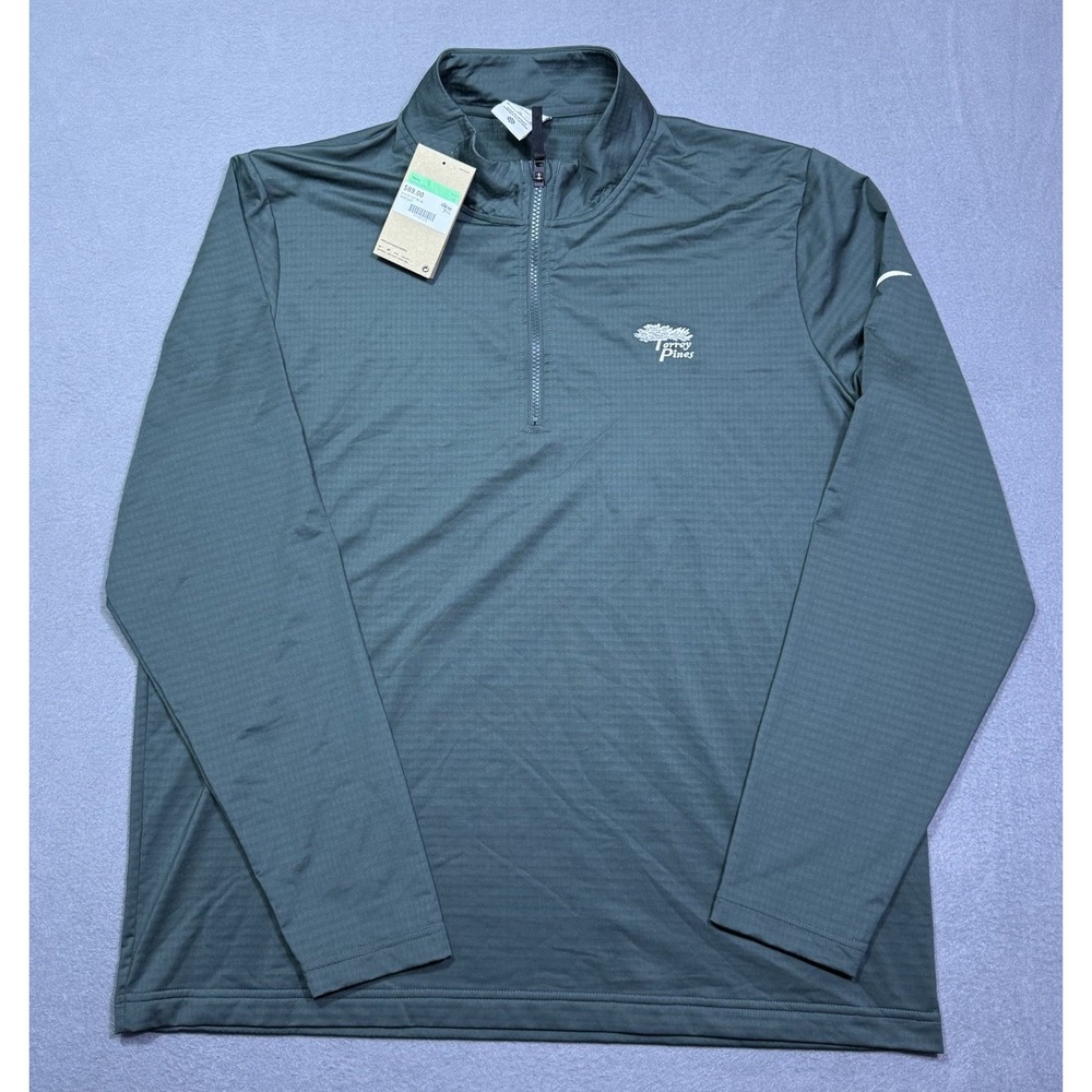 Nike Golf 1/4 Zip Pullover Mens XL Green Torrey Pines Dri-Fit Athleisure Dad NEW